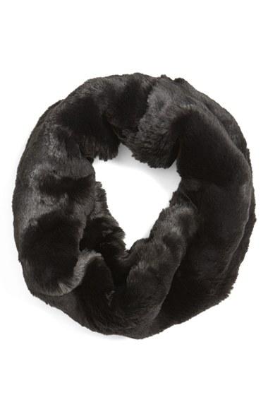 Women's Badgley Mischka Faux Chinchilla Neck Warmer, Size - Black