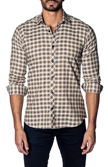 Men's Jared Lang Slim Fit Plaid Sport Shirt, Size - Blue