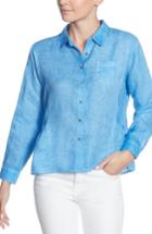 Women's Catherine Catherine Malandrino Merle Linen Shirt - Blue