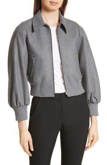 Women's Red Valentino Melange Wool Blend Jacket Us / 38 It - Grey