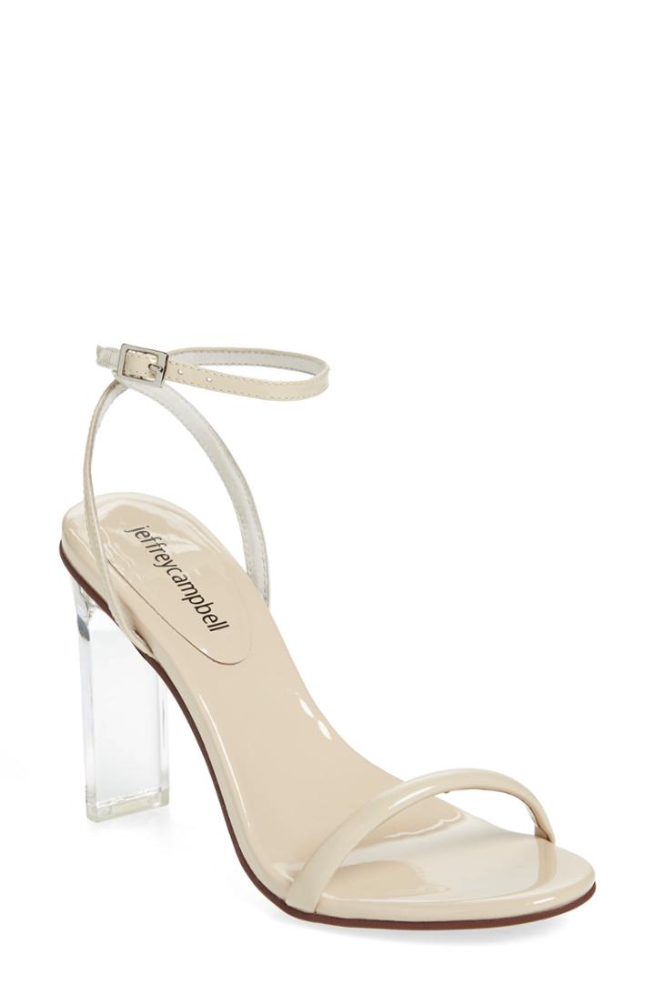 Women's Jeffrey Campbell Vaccine Clear Heel Sandal M - Grey
