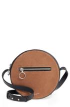 Rag & Bone Suede & Leather Circle Crossbody Bag - Brown