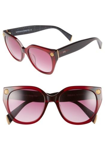 Women's Freida Rothman 'margaux Elegant' 54mm Retro Sunglasses - Wine