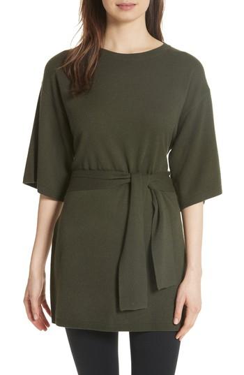 Women's Ted Baker London Olympy Tie Front Knit Tunic - Green