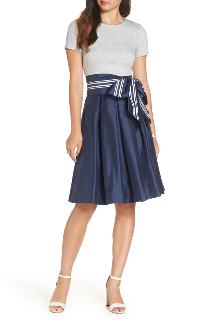 Women's 1901 Mixed Media Dress (similar To 14w) - Grey