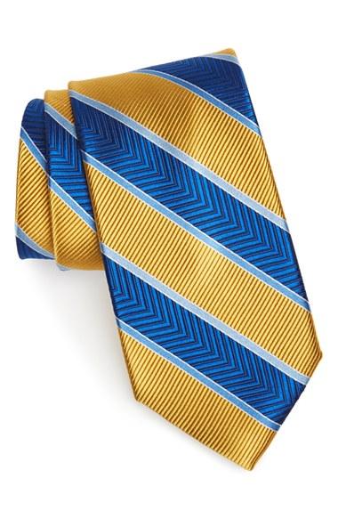 Men's Nordstrom Men's Shop Chevron Stripe Silk Tie, Size - Metallic