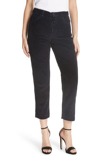 Women's Grlfrnd Helena Straight Leg Corduroy Pants - Black