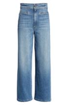 Women's Mother The Welt Front Greaser High Waist Crop Wide Leg Jeans - Blue