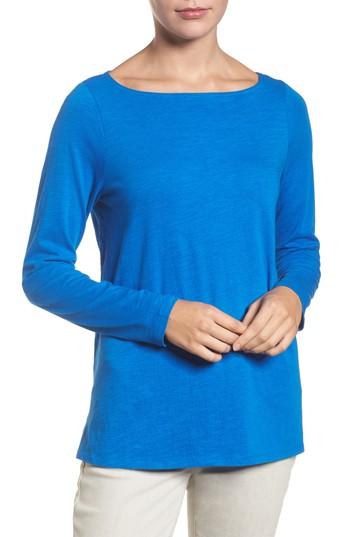 Women's Eileen Fisher Bateau Neck Top - Blue