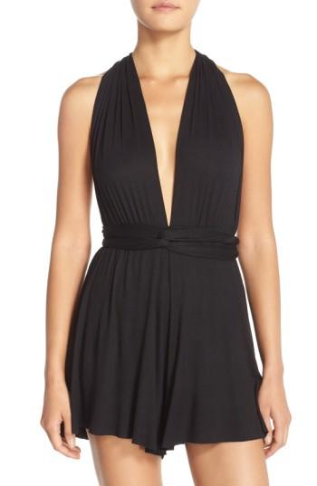 Women's Elan Convertible Cover-up Romper - Black