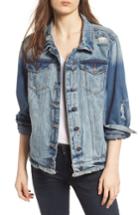 Women's Sts Blue Frayed Denim Boyfriend Jacket - Blue