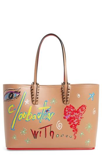 Christian Louboutin Small Cabata Paris Calfskin Tote - Beige