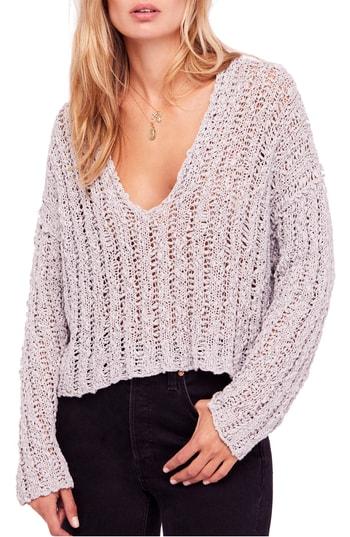 Women's Free People Beach Comber Crop Sweater - Grey