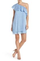 Women's Charles Henry One-shoulder Ruffle Shift Dress - Blue