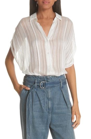 Women's Iro Ruts Sheer Stripe Blouse Us / 36 Fr - Beige