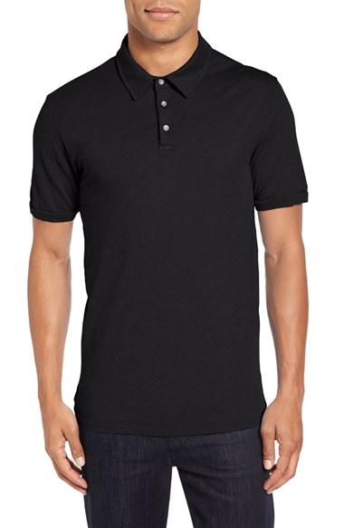 Men's Velvet By Graham & Spencer 'randall' Slub Knit Polo - Black