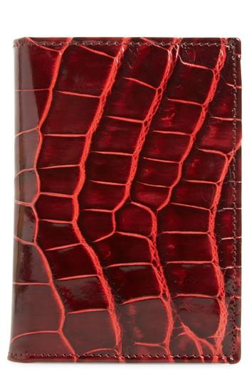 Men's Mezlan Alligator Leather Trifold Wallet - Black
