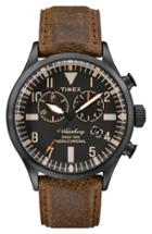 Men's Timex 'waterbury' Chronograph Leather Strap Watch, 42mm