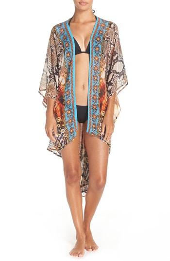 Women's Asa Kaftans 'aruba' Kimono, Size - Orange