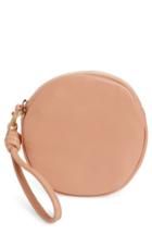 Clare V. Lambskin Leather Circle Clutch - Pink