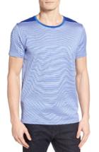 Men's Boss Tessler Stripe Mercerized Cotton T-shirt, Size - Blue