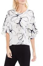 Women's Vince Camuto Fresco Petals Tiered Ruffle Sleeve Blouse, Size - White