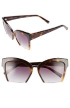 Women's Kendall + Kylie Brooke 55mm Semi Rimless Butterfly Sunglasses - Dark Demi/ Matte Satin Black