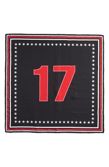 Women's Givenchy '17' Square Silk Scarf, Size - Black