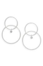 Women's Argento Vivo Double Open Ring Drop Earrings