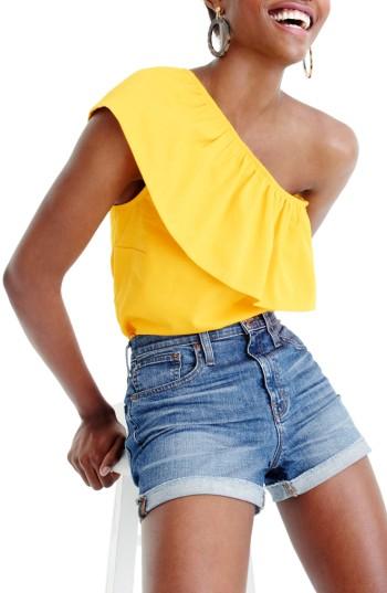 Women's J.crew One-shoulder Top - Yellow