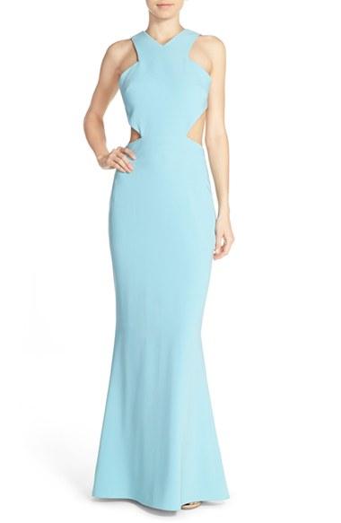 Women's Maria Bianca Nero Backless Stretch Woven Gown