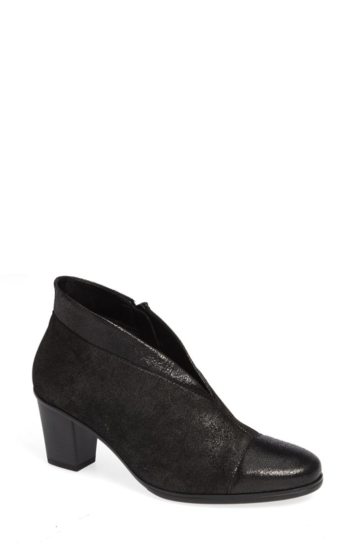 Women's Gabor Cap Toe Bootie M - Black