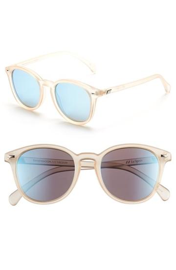 Women's Le Specs 'bandwagon' 51mm Sunglasses - Raw Sugar/ Ice Blue Mirror