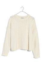 Women's Madewell Cable Knit Pullover Sweater, Size - Ivory