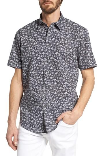 Men's Coastaoro Hidalgo Regular Fit Print Short Sleeve Sport Shirt - Grey