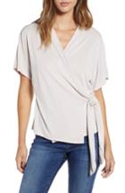 Women's Short Sleeve Wrap Top - Purple