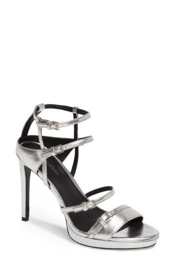 Women's Calvin Klein Shantell Strappy Platform Sandal M - Metallic