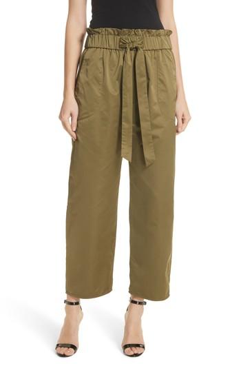 Women's Milly Kori Paperbag Waist Pants, Size - Green