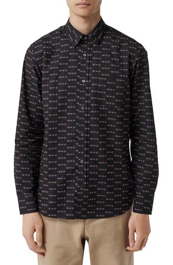 Men's Burberry Edward Logo Poplin Sport Shirt