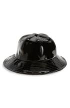 Women's Accessory Collective Faux Patent Rain Bucket Hat - Black
