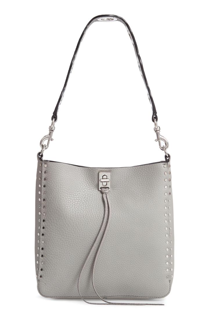 Rebecca Minkoff Small Studded Leather Feed Bag - Grey