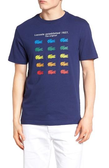 Men's Lacoste Color Croc Graphic T-shirt (s) - Blue