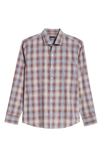 Men's Zachary Prell Cepeda Regular Fit Plaid Sport Shirt, Size - Red