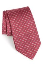 Men's Salvatore Ferragamo Falena Print Silk Tie, Size - Red