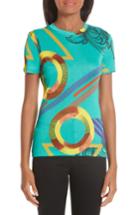 Women's Versace Collection Abstract Print Tee Us / 38 It - Blue/green
