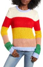Women's English Factory Multicolor Stripe Sweater - Black