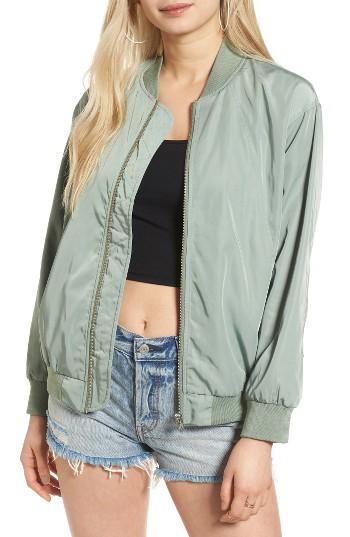 Women's Obey Mako Bomber Jacket, Size - Green