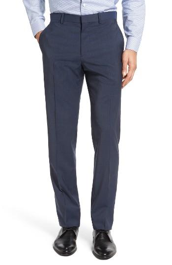Men's Theory Marlo Flat Front Plaid Wool Trousers