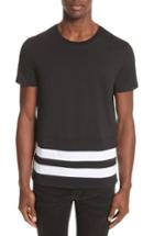 Men's Burberry Radley Stripe Hem T-shirt - Black