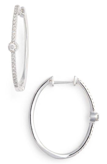 Women's Bony Levy Mila Diamond Station Hoop Earrings (nordstrom Exclusive)